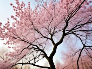 drzewo kwitnące na różowo,